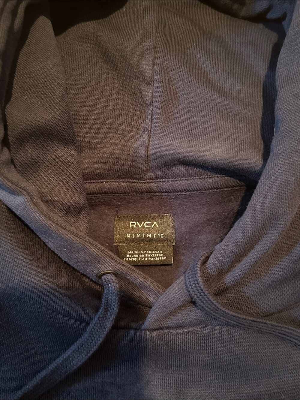 RVCA Navy Hoodie with Lavender Graphic and Olive Accents - Picture 2 of 3